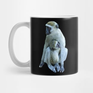 Vervet Monkey Mama with Baby in Kenya / Africa Mug